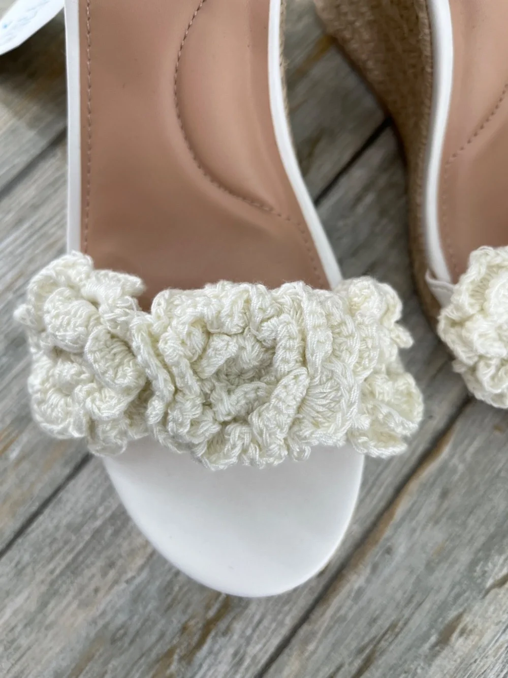 Macrame Flower Espadrille Wedge Sandals Shoes Size 7